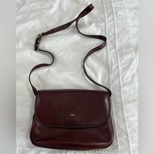 AR genuine leather burgundy handbag